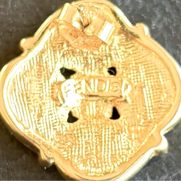 FENDI Gold and Ivory Pearl Stud Earrings - Picture 9 of 9